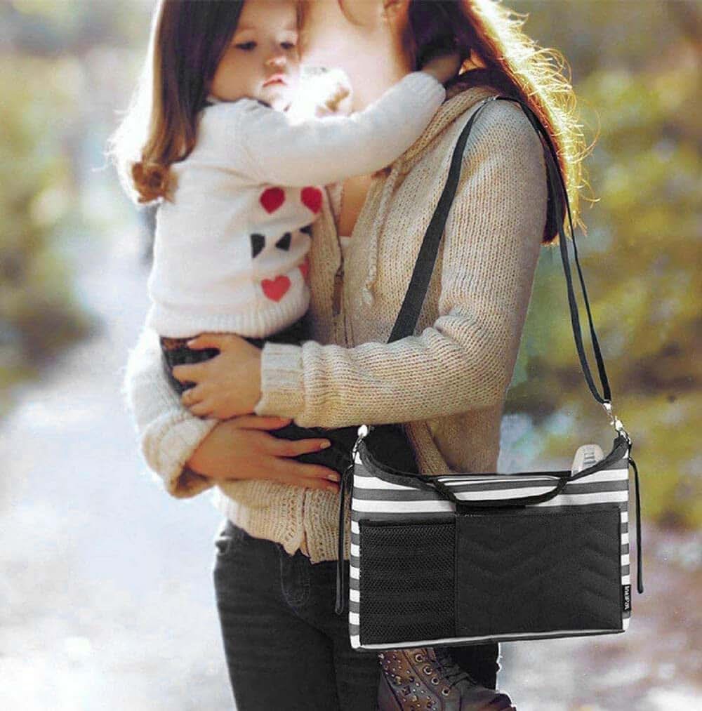 W WHYSGIVING Baby Stroller Organizer Bag with Changing Pad and Cup Holders (photo 3)