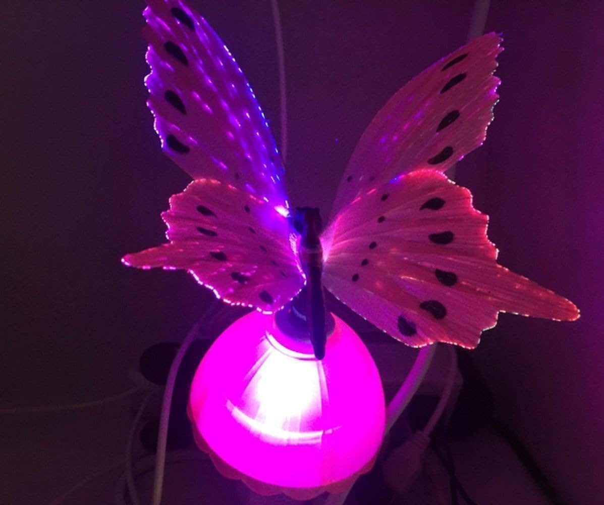 EONLYX Butterfly Night Light, Fiber Optic Butterfly Wall Lamp,Kids Plug LED Color Changing Night Light for Bedroom (photo 2)