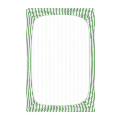 BabyOneStop Light Green White Stripes Crib Sheet for Boys Girls Soft Breathable Mini Crib 52 x 28