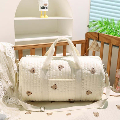 SWZEC Mom Duffle Tote Bag Cherry Cotton Fabric