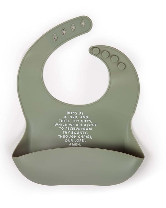 Be A Heart Meal Blessing Silicone Baby Bib With Adjustable Snap Closure