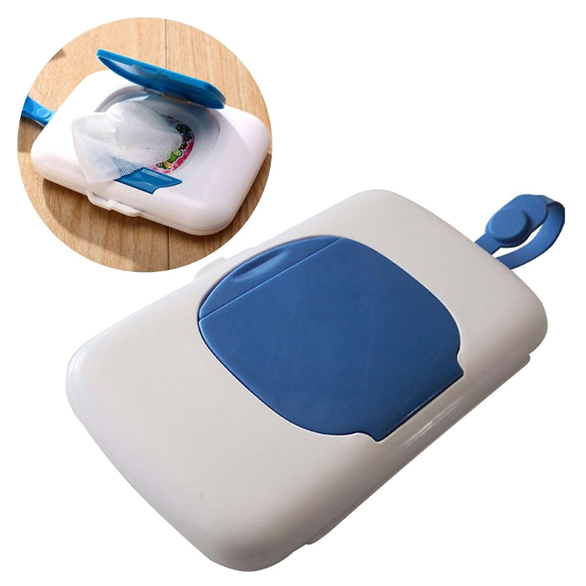 スイムリー Compact Baby Holder With Handle Refillable Diaper Wet Wipe Container Case (photo 2)