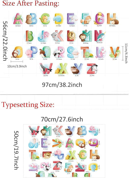 BabyOneStop Alphabet Wall Sticker With Animal Decals For Nursery