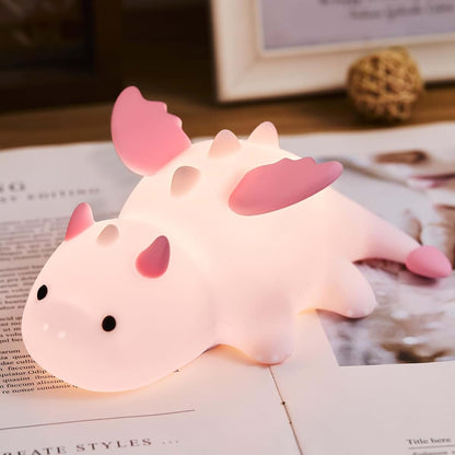 AGV Cici Cute Baby Dragon Night Light,Soft Silicone Breastfeeding Nursery Lamps