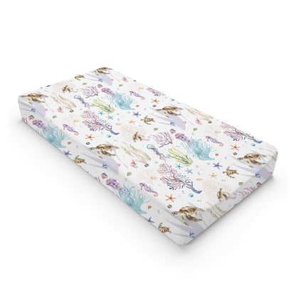 BabyOneStop Sea Animals Changing Pad Cover 32x16 Inch Fitted Polyester