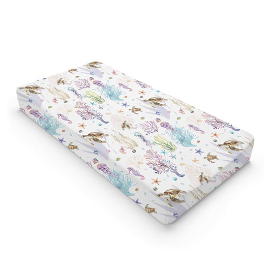 BabyOneStop Sea Animals Changing Pad Cover 32x16 Inch Fitted Polyester