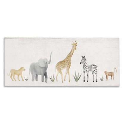 Stupell Industries Adorable Jungle Animals Canvas Art, 40 x 17 Inches