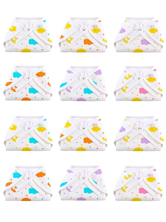 PGM DISTRIBUTORS Cotton Baby Langot Nappy, Double Layer, 24 Pack, 0-9 Months, Up to 5 Kg, White (Cotton, 24)