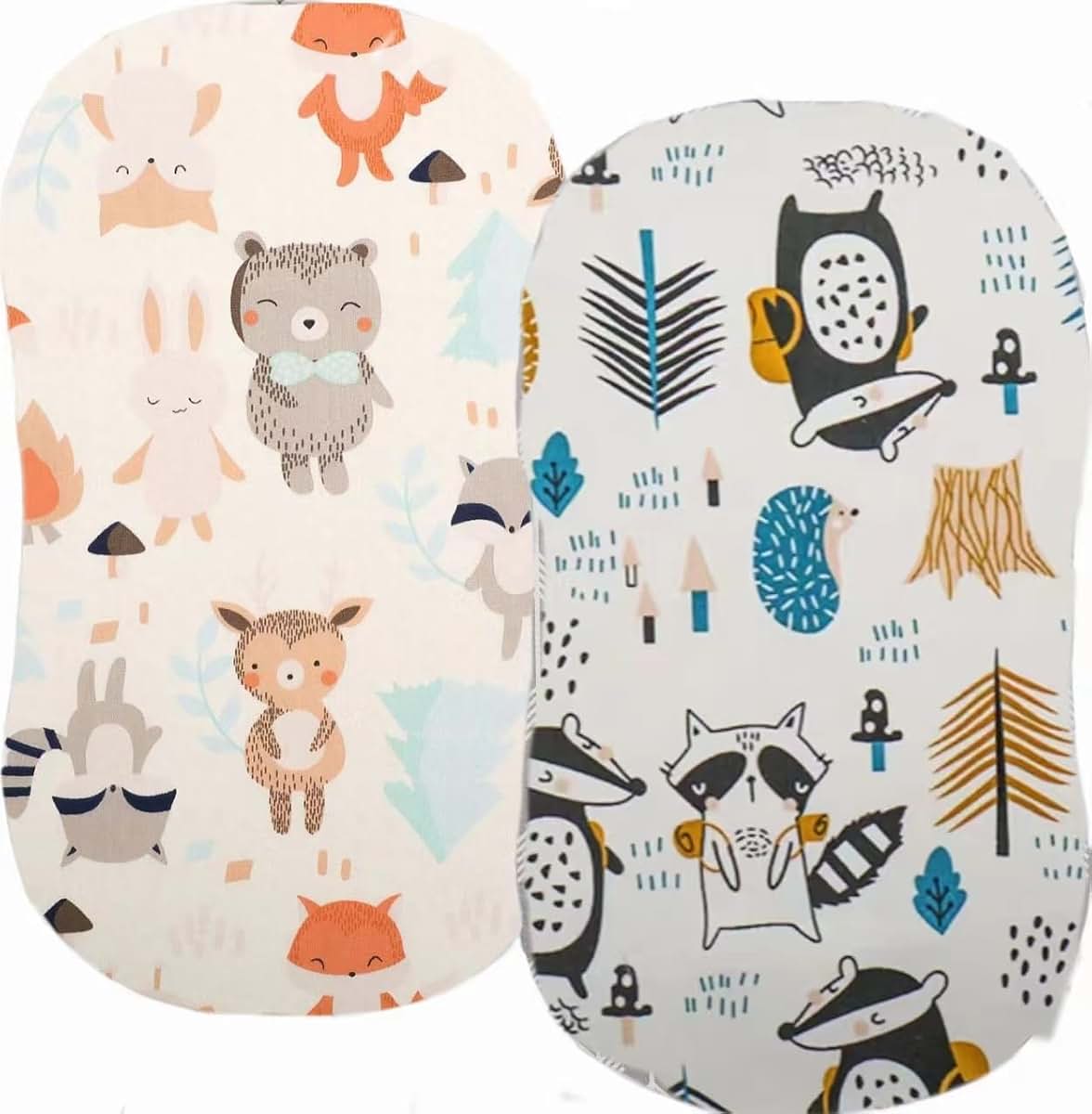 Aisawate Bassinet Fitted Sheets, Animal Park