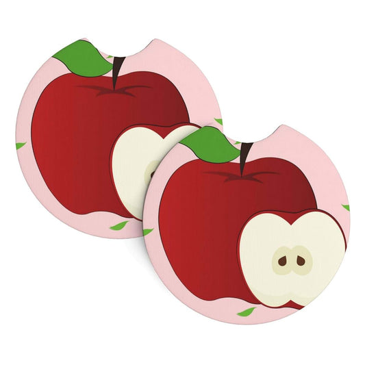 WZYCWB Cartoon Red Fruit Car Cup Holder Coasters - 2-Pack, 2.7-inch, Highly Versatile, Suitable for Female car Owners