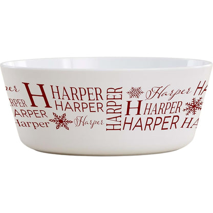 Personalization Universe Christmas Snowflake Kids Bowl - Personalized Name