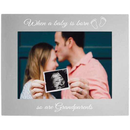 CustomGiftsNow When A Baby Is Born So Are Grandparents Anodized Aluminum Photo Frame