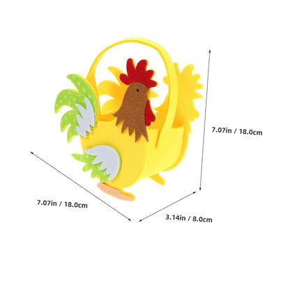 Milisten Easter Baskets Non-woven Chicken Egg Basket