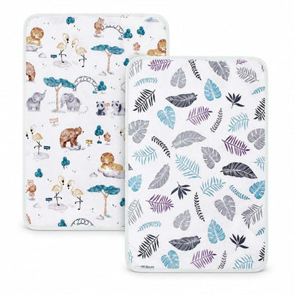BBPIG Waterproof Baby Diaper Changing Pad Gray Leaf