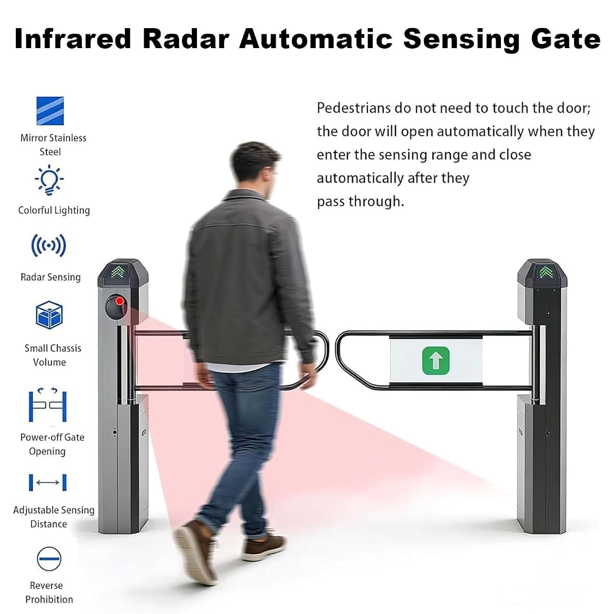 Himopuer Automatic Radar Sensing Swing Gate For Entrance Management (photo 3)