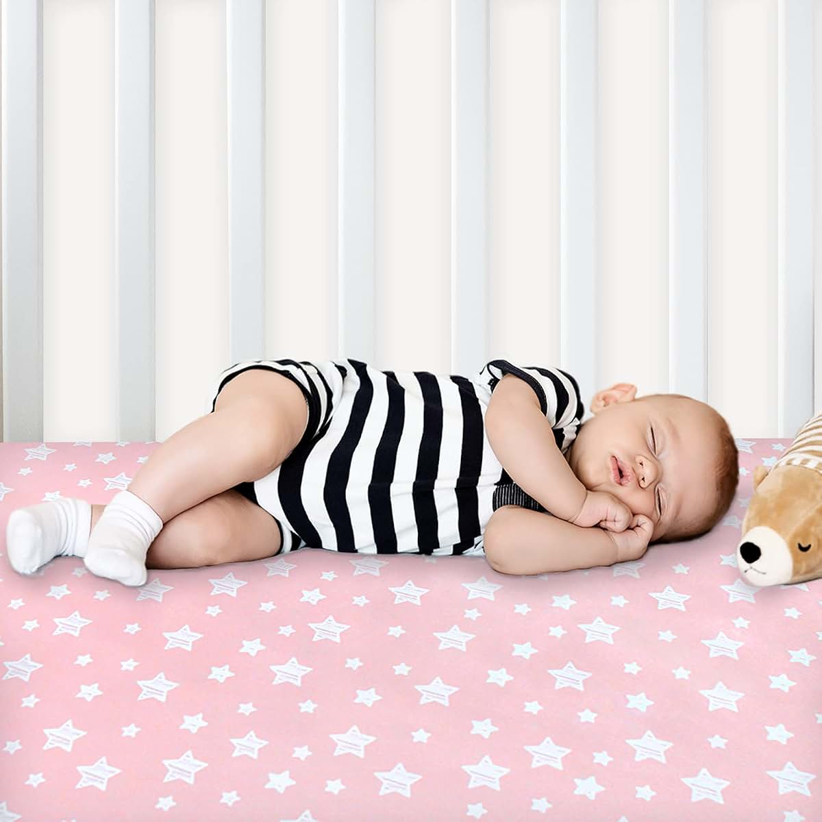 Mini Crib Fitted Sheets | 2-Pack Microfiber Playard Sheet Set