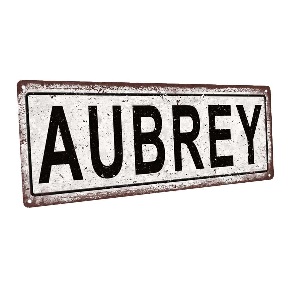 Homebody Accents Aubrey 6x16 Inch Metal Sign for Kids Room and Nursery Wall Decor