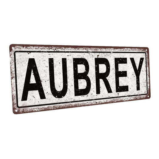 Homebody Accents Aubrey 6x16 Inch Metal Sign for Kids Room and Nursery Wall Decor