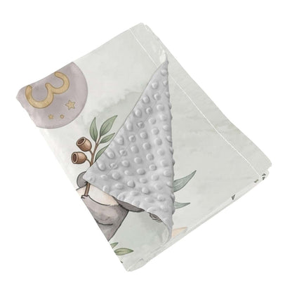 WEIKASSO Personalized Koala Milestone Baby Name Double Layer Swaddle Blanket (photo 2)
