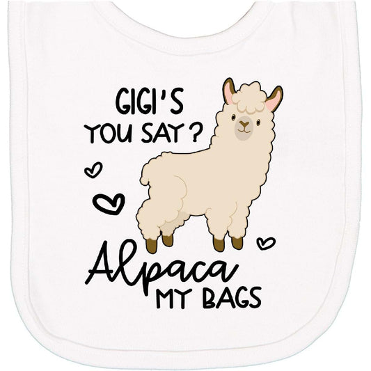 Gigi's You Say? Alpaca My Bags Newborn Bib