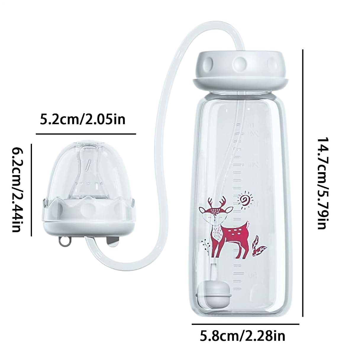 240ml Silicone Kids Bottle With Leakproof Nipple Straw And Adjustable Stand
