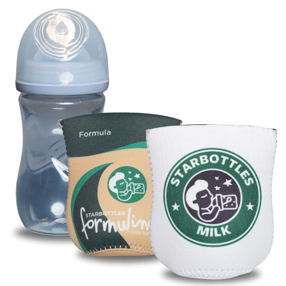 Brew Pants Coffee Themed Coozies for Baby Bottles - Funny Gift for New Parents & Baby Showers - (2 Premium Designed