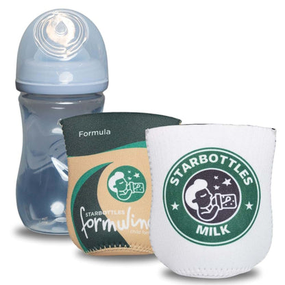 Brew Pants Coffee Themed Coozies for Baby Bottles - Funny Gift for New Parents & Baby Showers - (2 Premium Designed