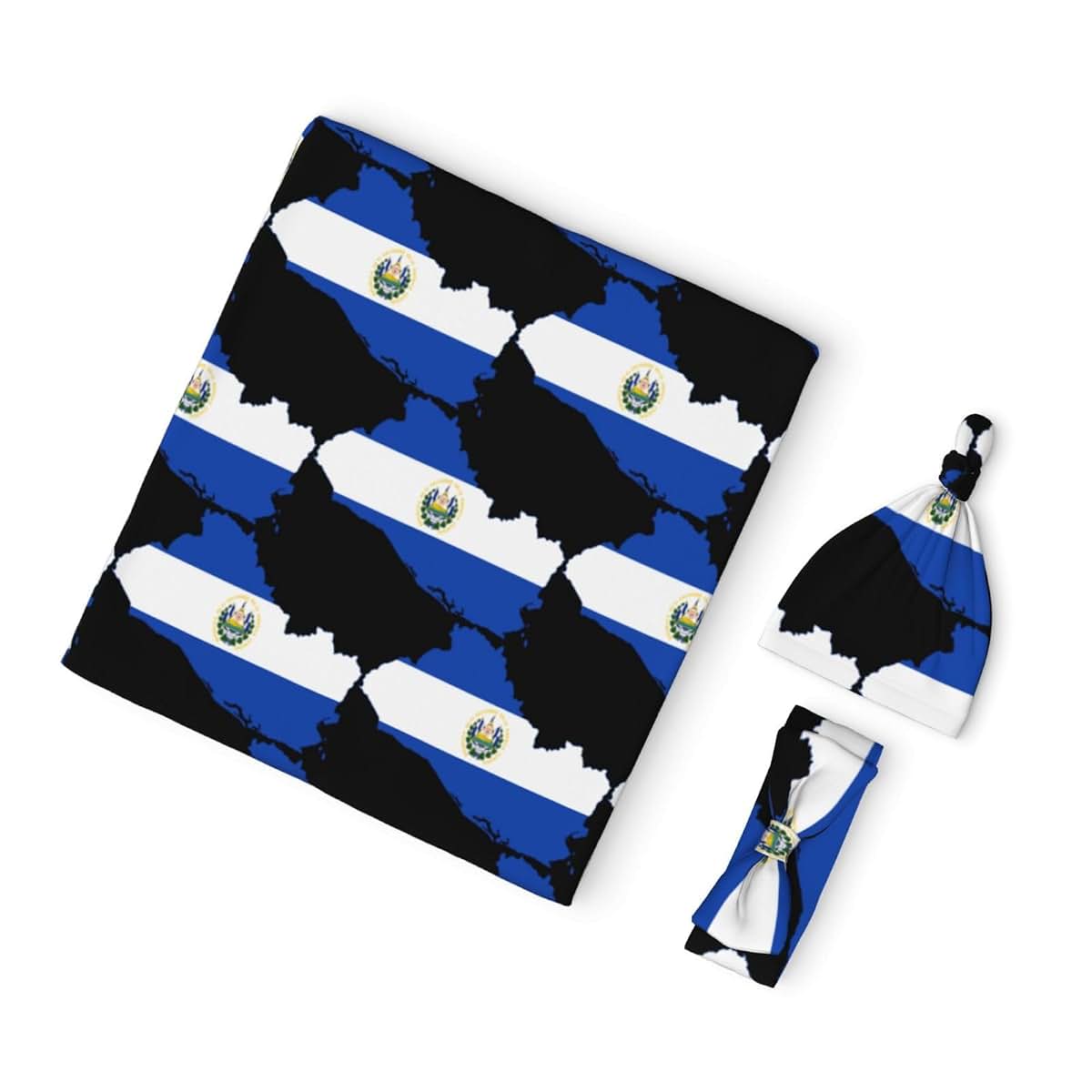 EWRFSG Flag Map of Salvador Newborn Baby Swaddle Blankets Beanie Hat Headband Sets,Swaddle Sack