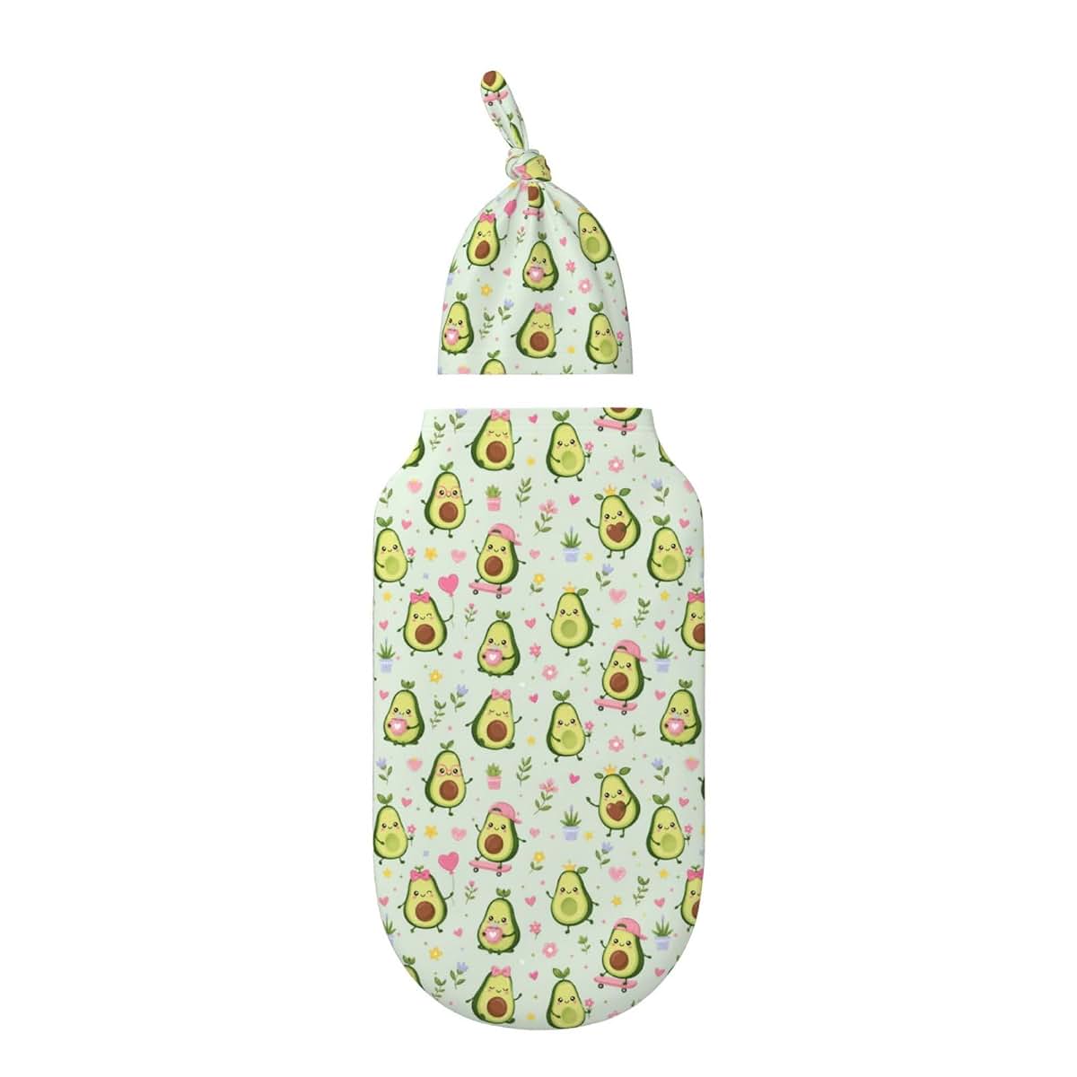 BabyOneStop Soft Elastic Swaddle Blanket And Matching Hat Set