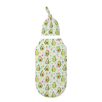 BabyOneStop Soft Elastic Swaddle Blanket And Matching Hat Set