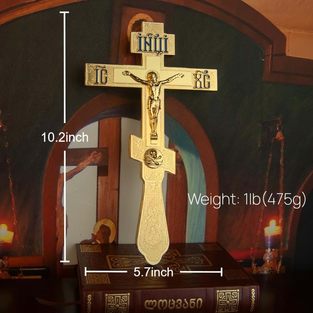 Orthodox Blessing Cross Crucifix - Zinc Alloy Gold Plating Wall Decoration