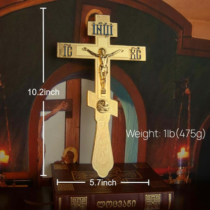 Orthodox Blessing Cross Crucifix - Zinc Alloy Gold Plating Wall Decoration