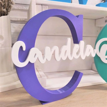 Gufacai Personalized Wooden Name Sign for Nursery Wall Decor,Custom Initials 3D Letter Family Name Sign,Baby Room Door