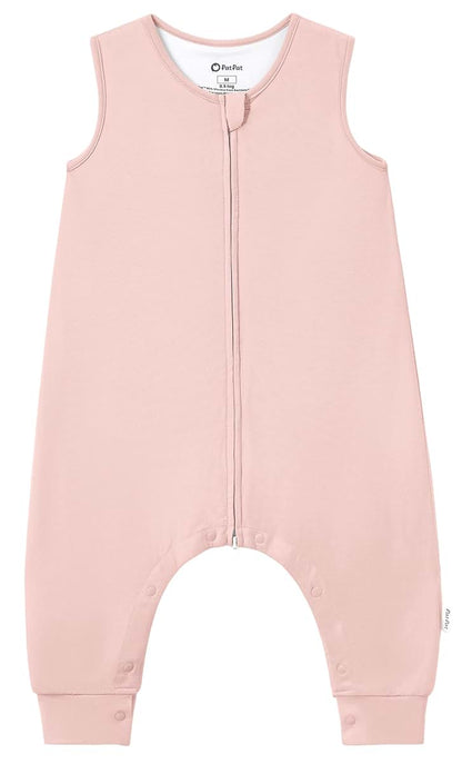 PATPAT Sleeveless Sleep Sack with Legs, 12-24 Months, Bamboo Viscose, 0.5 & 1.0 TOG, Blush Pink