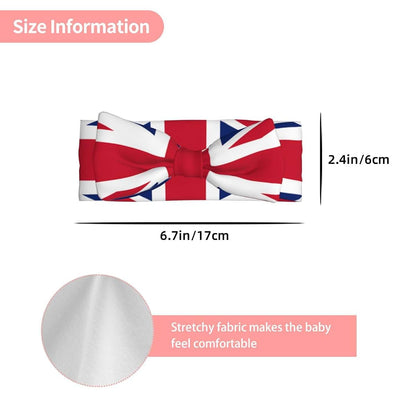 Baby Bow Headband with British Flag Print