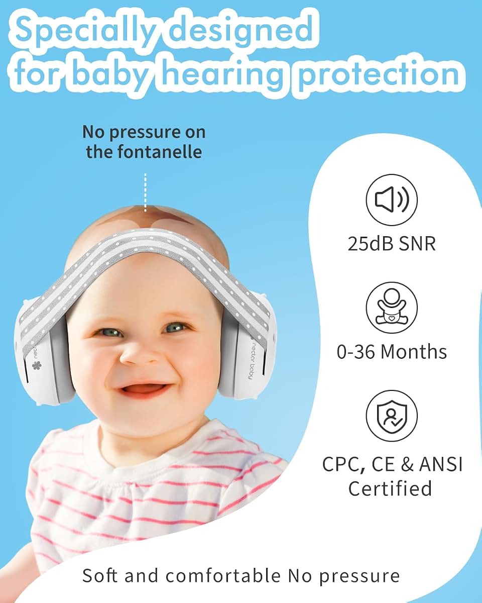 NECTAR BABY Baby Ear Muffs - 25dB, Noise Cancelling Headphones, 0-36 Months (photo 2)