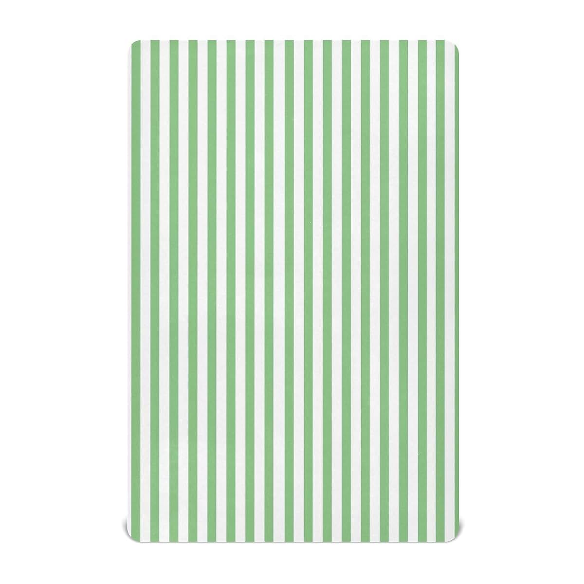 BabyOneStop Light Green White Stripes Crib Sheet for Boys Girls Soft Breathable Mini Crib 52 x 28