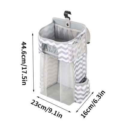 Pineeseatile Baby Nursery Organizer Hanging Crib Diaper Holder (photo 4)