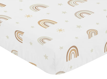 Sweet Jojo Designs Boho Rainbow Crib Sheet for Baby or Toddler Nursery