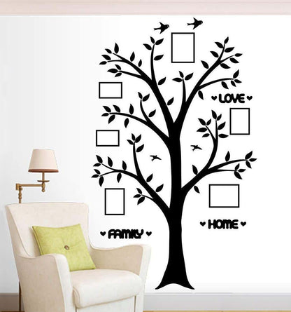 Jepart Family Photo Tree Wall Decal With Birds