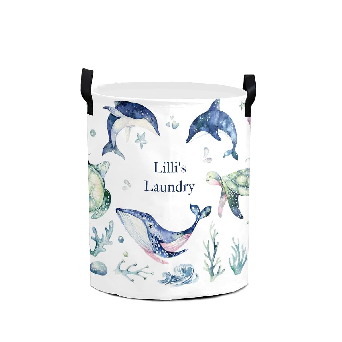 Joyestore Sea Animals Watercolor Ocean Fish Turtle Whale Storage Bin