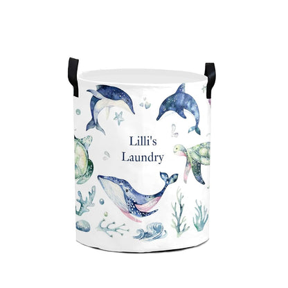Joyestore Sea Animals Watercolor Ocean Fish Turtle Whale Storage Bin