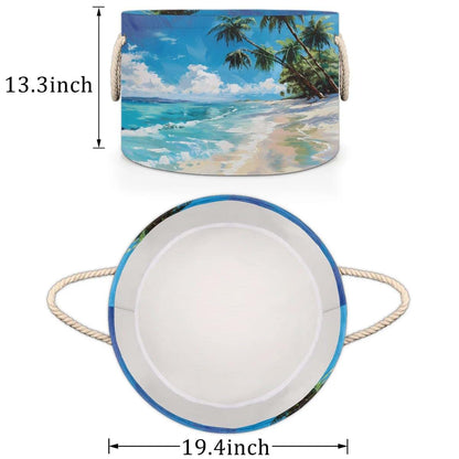 Tablerazzi Tropical Beach Large Round Blanket Basket Bin