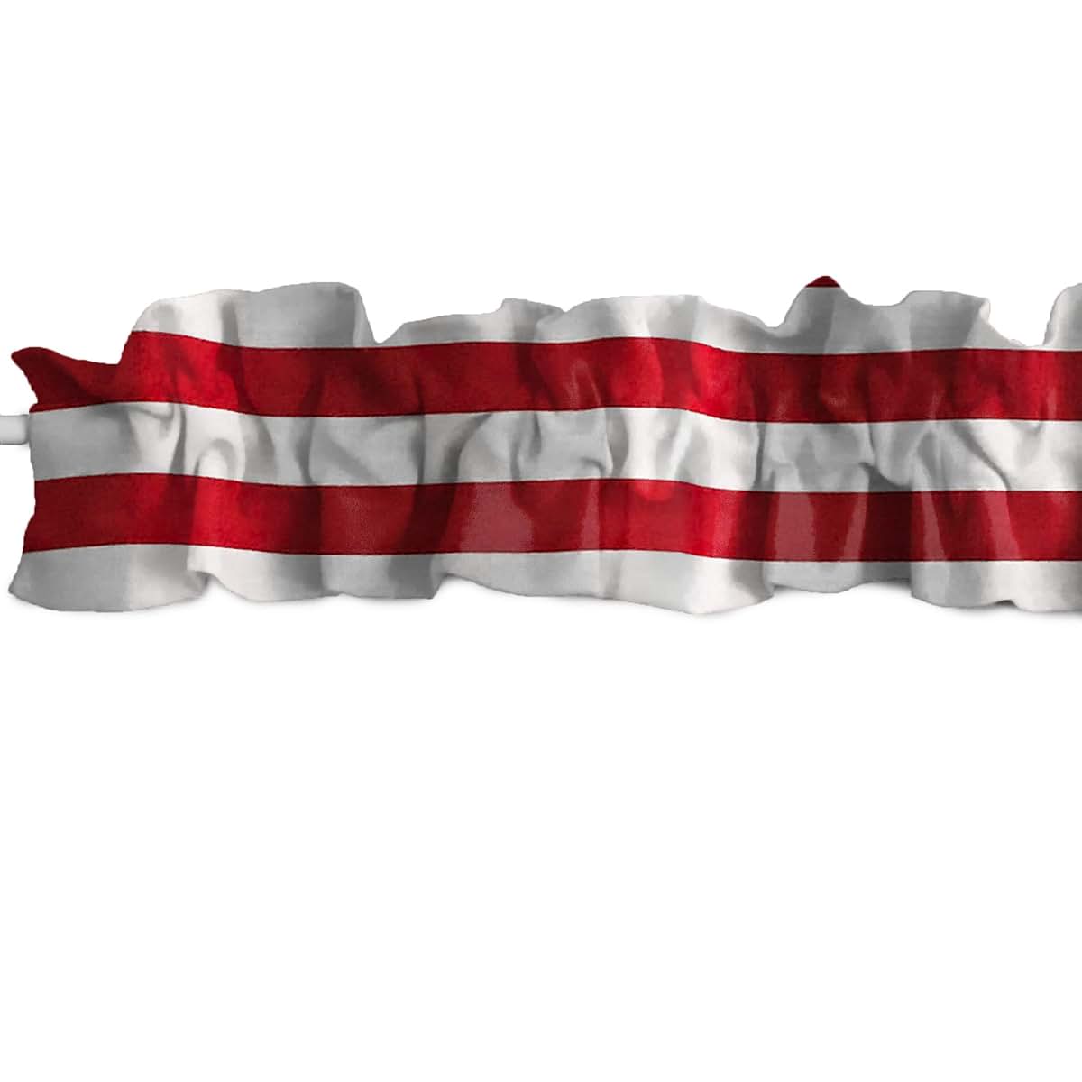 Zen Creative Designs Cotton Stripe Sleeve Topper Window Valance, Red and White