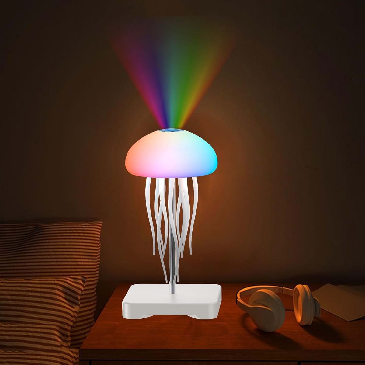 Camdii Jellyfish Lamp With Rgb Gradient And Wave Projector