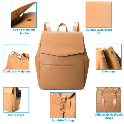 Dunbri Leather Mommy Backpack With Changing Pad And Stroller Hooks (photo 3)