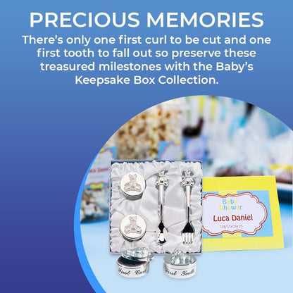 SAGEFINDS Baby’s First Curl and First Tooth Keepsake Box Collection | Adorable Teddy Bear Designs | Charming Gift (photo 3)