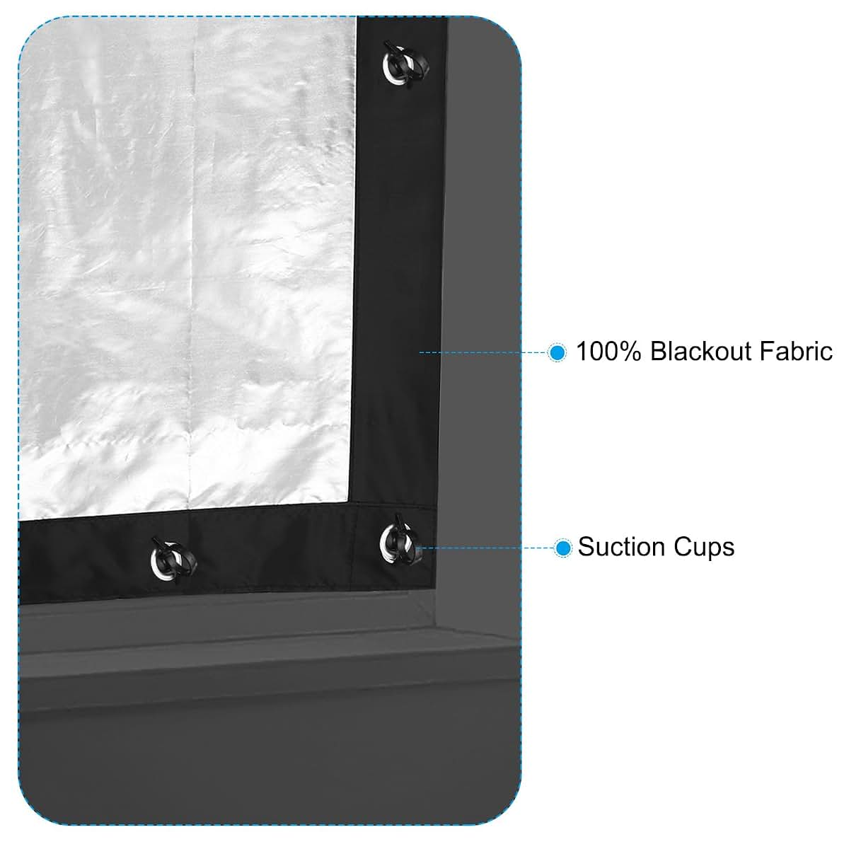 PATIKIL Nursery Blackout Curtain 40 x 22 Inch Portable Room Darkening Shade with Suction Cups