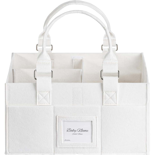 Diaper Caddy Organizer for Neborn Essential - White, Large Storage Unit