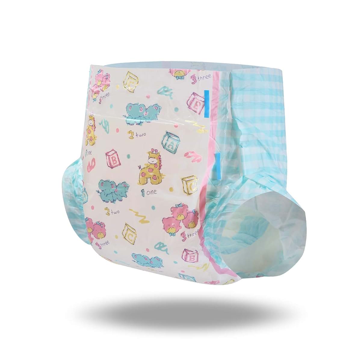 Littleforbig Adult Printed Diaper, 80 Pieces (8 Packs), Vintage Baby Print, Large 36 to 46 Inch